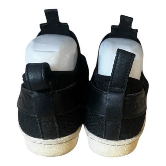 Adidas Superstars Women Slip On Shoes Size 5.5 Black White Flat Heel - Picture 6 of 11